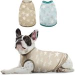 Sychien Dog Shirts Quick Dry Summer Cooling Star Printing Dogs T-Shirt,Deep Green+Light Blue XXL