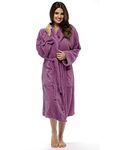 CComfort Ladies Terry Towelling Robe 100% Cotton Towel Dressing Gown Bathrobe Perfect Present for her, M, Wild Orchid