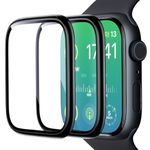 2 Pack UniqueMe for Apple Watch Screen Protector 44mm, Tempered Glass Series 6/5/4/SE [Upgrade Glass] [Touch Sensitive ][Non-Bubbles][ Metal Frame][Anti-Scratch] Ultra Clear for iWatch 44mm