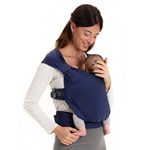 Boba Bliss Hybrid Baby Carrier Newborn to Toddler - 2-in-1 Baby Wrap & Baby Carrier - No-Tie Baby Sling - Certified Hip-Healthy Baby Wraps Carrier - Soft & Stretchy Baby Sling - 7-35 lbs (Navy Blue Bliss)