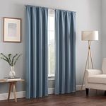 ECLIPSE Kendall Modern Blackout Thermal Rod Pocket Window Curtain for Bedroom or Living Room (1 Panel), 42 X 54, Slate