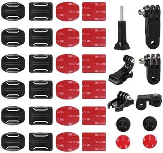 PIWOSGOL Fixations Adhésives Incurvées et Plates Gopro, Support Gopro Casque Accessoires, Fixation Support Casque de Moto, Fixation Attache Adhésif 3M pour Gopro Hero 45678 Max Session 3+/3/2/1