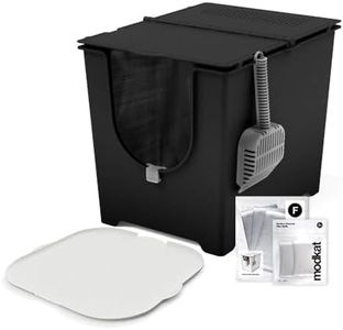 Modkat Flip Starter Kit, Black Box + White Mat, Liners, Scoop & Filters