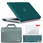 IBENZER Compatible with MacBook Pro 13 Inch case A1278 2012-2008, Hard Shell Case with Bag & Keyboard & Screen Cover for Old Version Mac Pro 13 with CD-ROM, Quetzal Green, P13QUGN+3SP