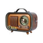 IBELL Rhythm 750 Retro Bluetooth Speaker with 3 Band AM/FM/SW Radio, AUX Input, USB & TF Card Slot, Telescopic Antenna, Dynamic Light, Portable Wireless Music System, DC 5V Power (Wood Finish)