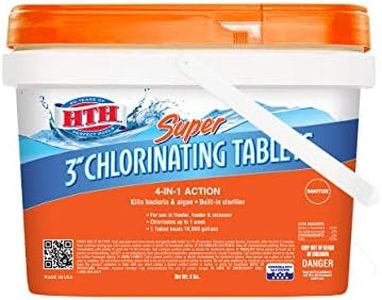 HTH 42043 Super 3" Chlorinating Tablets Swimming Pool Chlorine, 8 lbs