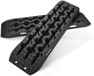 FieryRed Recovery Traction Mats - 2 Pcs Recovery Tracks Traction Mat for 4X4 Mud, Sand, Snow Traction Ladder Black Tire Traction Tool