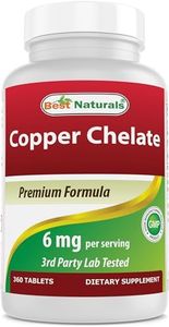 Best Naturals Copper Chelate 6 mg per Serving- 360 Tablets