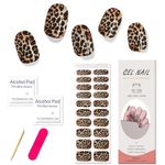 Boloshine Gel Nail Polish Strips, 20Pcs Soft Salon-Quality UV Nails Gel Nail Stickers, Waterproof Gel Nail Wraps, Self Adhesive French Manicure Stickers (Wild Leopard Print)