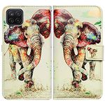 BCOV Galaxy A12 Case, Elephant Pattern Leather Flip Phone Case Wallet Cover with Card Slot Holder Kickstand For Samsung Galaxy A12 2021