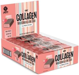 NOWAY Collagen Marshmallow Protein Bars, High-Protein Snack Made with BODYBALANCE Collagen, Dairy-Free, Gluten-Free, Soy-Free, Flavour: Strawberry, Pack of 12