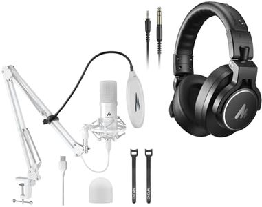 MAONO USB Microphone, 192kHz/24bit Plug & Play PC Computer Podcast Condenser Cardioid Metal Mic Kit with Professional Sound Chipset for Recording, Gaming, Singing, YouTube