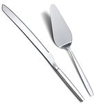 Berglander Wedding Cake Knife and Server Set, Stainless Steel Cake Cutting Set for Wedding Include Cake Cutter and Cake Server Perfect for Wedding, Birthday, Parties and Events