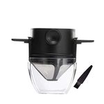 Pour Over Coffee Maker 1-2 Cup, Reusable Cone Coffee Dripper Filter, Stainless Steel Reusable Coffee Filters Coffee Maker with Cleaning Brush for Home Office Travel