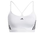 adidas Aeroreact Training 3-Stripes Light Support Workout Bra Women's Sports Bra White/Black