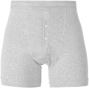 Calvin Klein Men's Basics Button Front Boxer Briefs, Grey, Medium