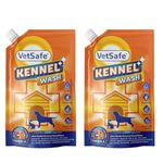 VetSafe Kennel Wash 1000 ML (PACK of 2) | Kennel Cleaner | Pet Floor Cleaner | Pet Area freshener | Odour Neutralizer | Anti microbial | Disinfectant | Super Concentrate | Orange Power