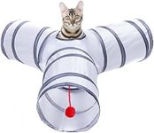 Cat Tunnel,3 Ways Pet Long Tunnels Toys For Indoor/outdoor Cats,Pet Foldable Tunnel With Natural Safety Material,Easy Storage And Portable, Suitable For Cat And Puppy Dogs 3211.89.84 In, White Gray