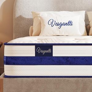 Vesgantti Single Mattress, 10.2 Inch Blue Flannelette Pocket Sprung Mattress with Breathable Memory Foam Top and Enhanced Edge Support - Medium Firm, 90x190x26cm