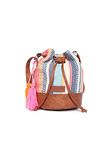 ASTRID Textured Sling Bag For Girls With Tassels, Magnetic Closure And Zip Pocket.