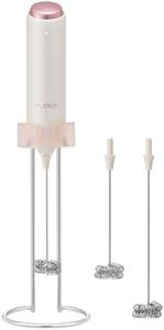 Flendy Rechargeable Milk Frother Handheld, Coffee Frother Handheld with USB-C Charging Stand, Electric Drink Mixer Handheld, Mini Electric Whisk Frother for Coffee, Matcha, etc
