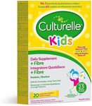 Culturelle ® Kids Probiotic Supplement with Naturally Sourced Fibres, Age 4+- Fibers Gently Support Regularity - 20 Sachets - 2.5 Billion Live Bacterial Cultures, Lactobacillus Rhamnosus GG