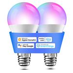 meross Smart Light Bulb, E26 RGB Wi-Fi LED Bulb 60W Equivalent with APP & Voice Control, Compatible with Alexa, Google, Apple HomeKit - Scene & Schedule Lighting, 2 Pack