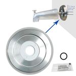 Welvzen 1/2" Thick Spacer for Tub Spout, Flange Trim Ring for Bath Faucet, Eschutcheon Cover Plate for Spigot with Split PVC Blocking Water, Shower Pipe Remodeling Sealer (304SUS-Brushed Nickel)