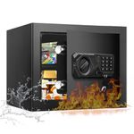 1.2 Cub Small Fireproof Safes for Home Use, Digital Home Safe Fireproof Waterproof with Programmable Keypad, Spare Keys and Removable Shelf, Fire Safe Box for Money Medicines Valuables