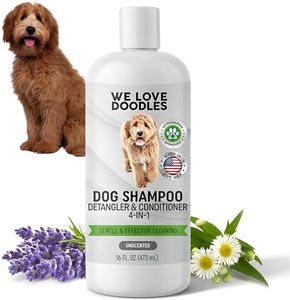 USDA Organic Dog Shampoo, Conditioner & Detangler - Best Shampoo for Goldendoodles, Poodles & Doodles - for Matted Pet Hair - Sensitive Skin Shampoo for Puppies - Made in The USA, 16OZ (Unscented)