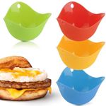 Silicone Egg Poacher Cups, 4 Pcs Nonstick Egg Poaching Cups, Poached Egg Cooker for Microwave, Baking, Air Fryer, Stovetop Egg Cooking