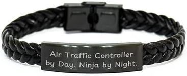 CUCOLUS Air Traffic Controller by Day Ninja by Night Funny Braided Leather Valentine's Day Unique Gifts for Him from a Friend Who Appreciates the Unique Style