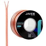 JAVEX CPR Construction In-Wall-Use OFC Speaker Wire 2x2.5MM2 [ 315x0.10mm Oxygen-Free Copper 99.9%] for Home Theater and Audio Systems Installation, Transparent 15.5M