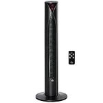 HOMCOM Freestanding Tower Fan Cooling for Home Bedroom with Oscillating, 4 Modes, 3 Speeds, 12h Timer, LED Sensor Panel, Remote Controller, Black