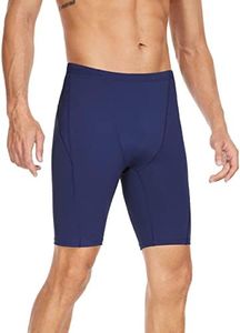 Fiteng Men's Swim Jammers - Athletic Training Endurance Swimsuits Racing Competition Swimwear Sizes: 32-42 Deep Blue