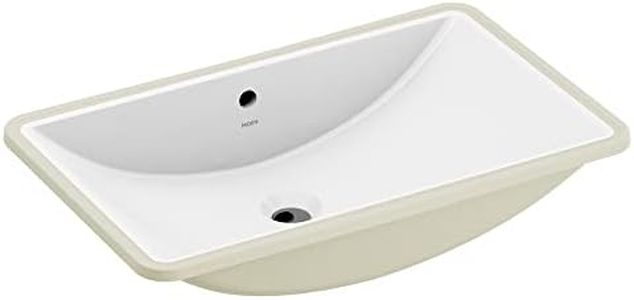 Moen White Vitreous China Undermount Sink, 23.625 X 14.75 X 7 Inch Rectangle Bathroom Sink with a High Gloss Porcelain Finish for Vanity Countertop Placement, BGCW10RU1223