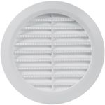 Vent Systems 100 mm / 3.94'' Inch - White Air Vent Cover - Round Air Vents - Ventilation Grille - Integrated Insect Screen - HVAC Vents for Bathroom, Home Office, Kitchen