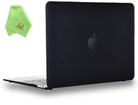 UESWILL Smooth Touch Matte Hard Shell Case Cover Compatible with MacBook 12 inch with Retina Display (Model: A1534) + Microfibre Cleaning Cloth, Black