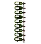 VintageView W Series – 9 Bottle Wall Mounted Wine Rack for Magnum and Champagne (Brushed Nickel) Stylish Modern Wine Storage with Label Forward Design