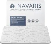 Navaris Diatomaceous Earth Bath Mat - Ivory Diatomite Stone Floor Mat for Bathroom and Shower at Home - Quick Dry, Non Slip, Absorbent 60 x 39 cm