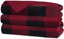 Sunbeam Heated Electric Fleece Throw Comforter Blanket w/ Controller, Red Plaid