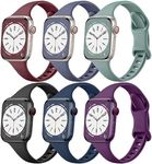 Lerobo Slim Bands for Apple Watch Series 9, 8, 7, 6, 5, 4, 3, 2, 1 - Sport Loop Design, Waterproof, Lightweight, and Comfortable - 6 Pack with