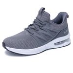 Men Slip On Walking Trainers Shoes Lightweight Tennis Gym Training Casual Workout Sneakers Gray