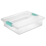 Sterilite Large Plastic File Clip Box Office Storage Tote Container with Lid (12 Pack)