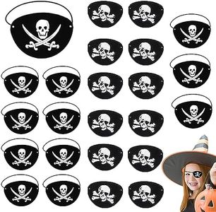 CLDURHGE Benda per Occhio da Pirata, bende in feltro per occhi da pirata bende nere per occhi da pirata bende per un occhio festa di Halloween puntelli di prestazioni natalizie(24 pezzi)