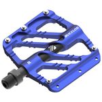 BUCKLOS MTB Flat Pedals Mountain Bike Pedals, 3 Bearings Adult Road Bike Bicycle Platform Pedals, CNC Aluminum Alloy Non-Slip Pedal for Gravel Bike/BMX 9/16"(Blue)