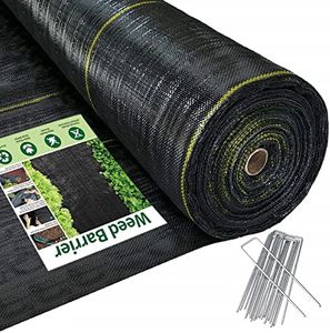 Sunocity 6ft x300ft Black Weed Barrier Landscape Premium Fabric-Heavy Duty Woven Ground Cloth with Superior Permeability Weed Control Convenient Design