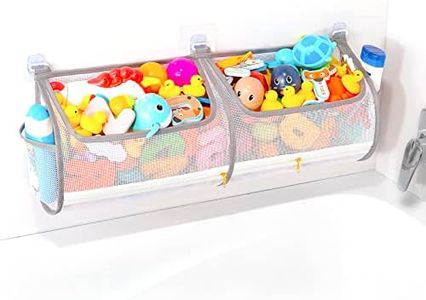 Ligereza 2-in-1 bath toy storage double capacity bath toy holder helps bath toy storage for tub classification, bath toy organizer for tub for kids to easily take favorite toys