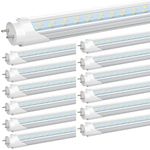 JESLED 4FT T8 LED Type B Light Bulb, 24W 5000K 3000LM, ETL Listed, 4 Foot T12 LED Bulbs Replacement for Flourescent Tubes, Remove Ballast, Dual-end Power, Shop Lights for Garage Warehouse(12-Pack)