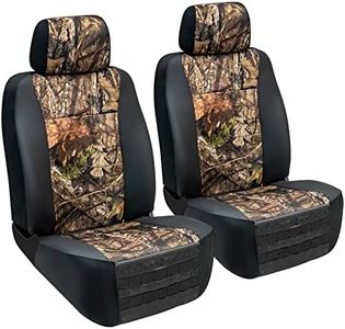 Mossy Oak LPI Truck Heavy Duty Seat Covers for Front Seats; Fits Full-Size SUV or Truck; Includes Front and Rear Storage Pockets, Built-in Molle Style Organizer; Semi-Custom Fit; 2pcs